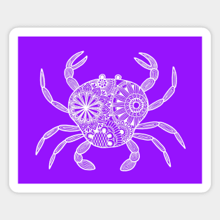 Mandala Crab (purple and white inverted) Magnet